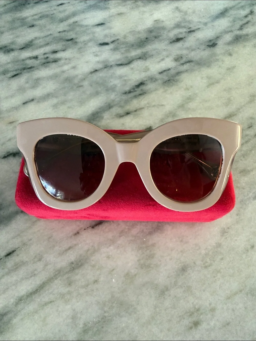 Carolina Herrera Nude Cat Eye Sunglasses